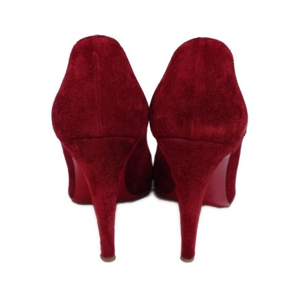CHRISTIAN LOUBOUTIN - Red Suede Women's Pumps 162-081525 - Picture 3 of 6